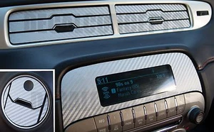 2010-2015 Camaro Silver Carbon Fiber Interior Dash Decal kit Sticker  Chevy vent - Picture 1 of 2