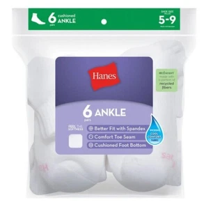 Hanes Women's Cool Comfort Ankle Socks 6-Pack - Picture 1 of 7