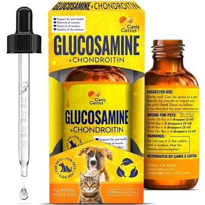 CANIS&CATTUS Liquid Glucosamine & Chondroitin for Cat & Dog | Hip & Joint Support Supplement