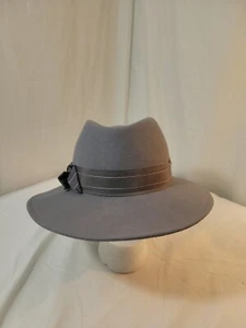 Georgi by Michael Howard VTG 100 % Wool Hat Gray, Satin Band- Made in USA - Picture 1 of 7