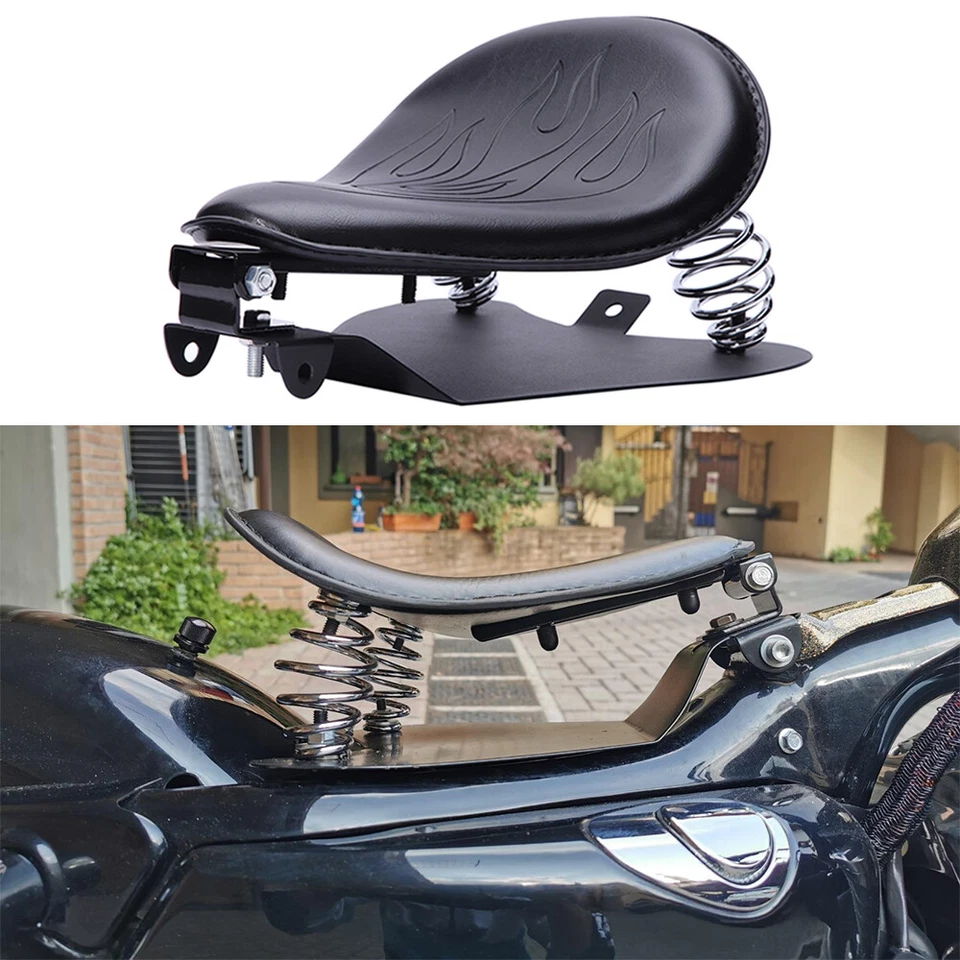 Motorcycle Spring Solo Seat For Harley Heritage Springer Softail Bobber Chopper - Image 1 of 4