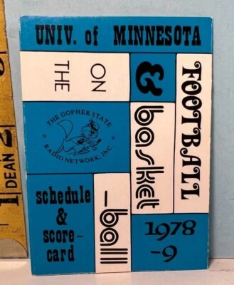 1978-79 U. of Minnesota Golden Gohpers Football & Basketball Pocket Schedule  - Image 1 of 3