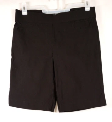 Pantalones cortos Ellen Tracy para mujer talla mediana negros cintura elástica. Foto 1 de 4