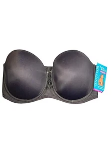 Vanity Fair 38DD Beauty Back Smoothing Strapless Underwire Bra Black Convertible - Picture 1 of 10