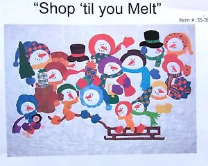 Muñeco de nieve conejo lavanda "Shop Til You Melt" patrón de edredón 1999 - Imagen 1 de 3