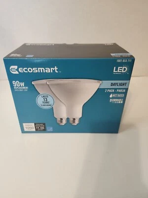 EcoSmart 90Watt Replacement PAR38 Dimmable LED. Bright White, 2 Packs 4. Bulbs - Image 1 of 2