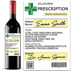 Personalised Wine Bottle Label Gift Sticker Funny Stickers Christmas Gifts - Picture 1 of 8
