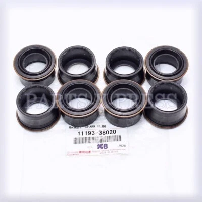 11193-38020 NUEVO GENUINO FABRICANTE DE EQUIPOS ORIGINALES TOYOTA LEXUS LS460 GS350 JUEGO DE 8 JUNTAS DE BUJÍA Foto 1 de 4