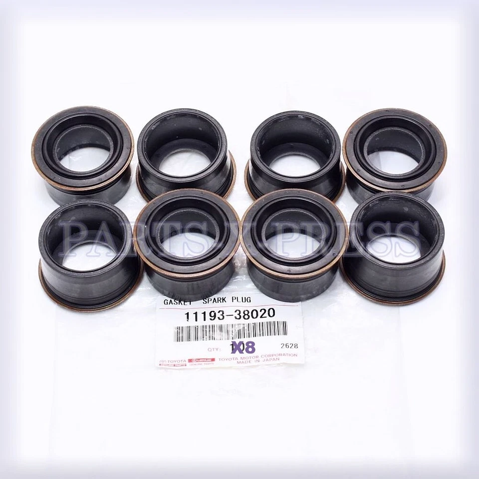 11193-38020 NUEVO GENUINO FABRICANTE DE EQUIPOS ORIGINALES TOYOTA LEXUS LS460 GS350 JUEGO DE 8 JUNTAS DE BUJÍA Foto 1 de 4