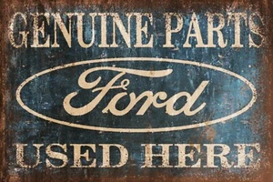 Ford Garage Car Parts Advert Aged Look Metal Sign Plaque, Vintage Retro Style - Picture 1 of 5