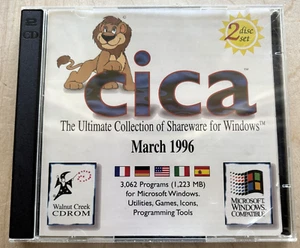 Cica Shareware Collection Windows 1996 CD ROM 2 discos Walnut Creek 3062 programas - Imagen 1 de 4