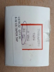 Box of 30 8-32 Carbon Steel Taper Hand Tap DWT Series - Picture 1 of 2