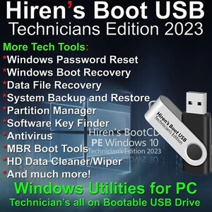 Hiren's Boot 2023 riparazione unità USB, diagnosi, reimpostazione password, avvio