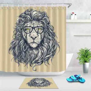 Elegant Lion Waterproof Bathroom Polyester Shower Curtain Liner Water Resistant - Bild 1 von 8