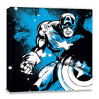 Captain America Splatter Leinwandbild Marvel 40x40cm auf 3,8cm dicken Keilrahmen