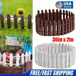 36in x 2in DIY Mini Small Fence Barrier Wooden Craft Miniature Fairy Garden New - Picture 1 of 14