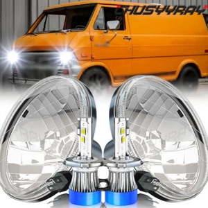 Pair 7" LED Headlight Hi/LO Beam For Ford Econoline E100 E150 E200 E250 E300 - Picture 1 of 18