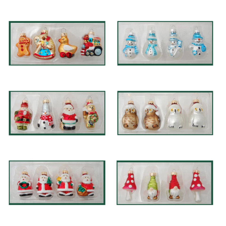 Krebs Glas Lauscha Mini Figuren Christbaumschmuck aus Glas in 4er Sets - ca. 4cm - Bild 1 von 1