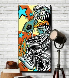 Impresión en lienzo Kulture Monster Motor 18X24 24X36 36X48 tamaños disponibles arte pop - Imagen 1 de 2