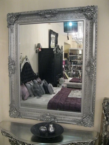Silver Ornate Wall  Statement Large Period Huge French Over Mantle Mirror 4ft Cover