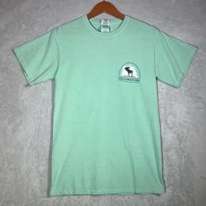 Camiseta De Colección Parque Nacional Yellowstone Adulto Pequeña Verde Menta Logo Alce Exterior - Imagen 1 de 9