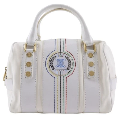 CELINE Mini Boston Handbag 2004 Athens Olympics Limited White Nylon canvas... - Image 1 of 4