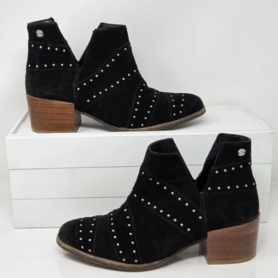 Roxy Botas al Tobillo para Mujer 9 Negro Gamuza Cuero Tachuelas Botines Patinador Gótico Lexie Foto 1 de 4