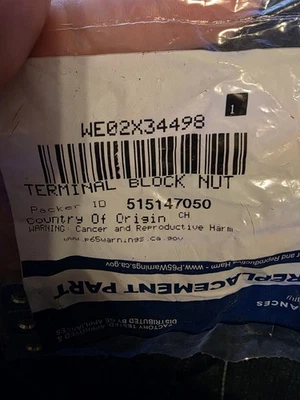 we02x34498 OEM GE Dryer Terminal Block Nut New - Image 1 of 2