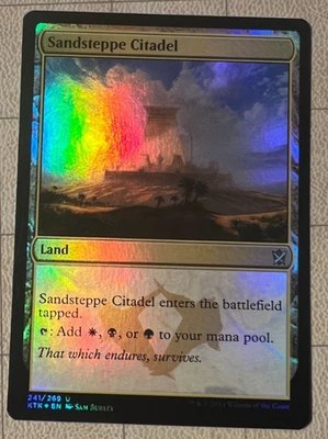 Foil Sandsteppe Citadel Khans Tarkir Artist Proof Signed by Sam Burley - Image 1 of 2