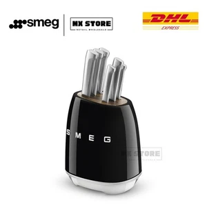 SMEG 7 Pieces knife Block set stainless steel Sharp DHL FAST EXPRESS SHIP Back - Picture 1 of 17