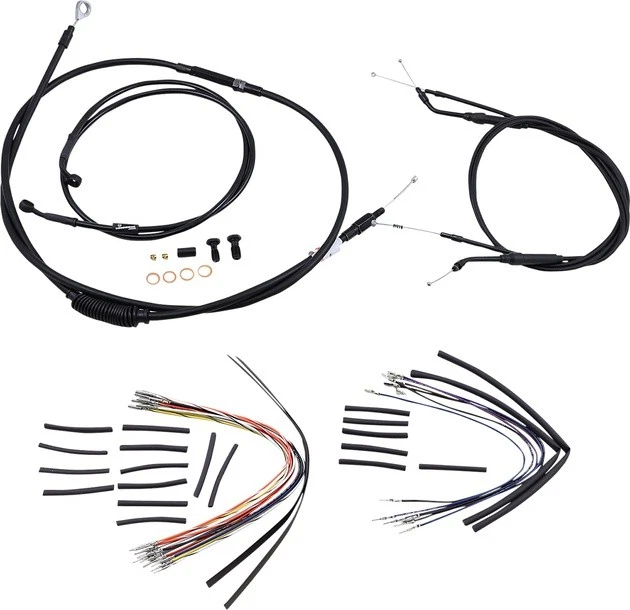 Burly Cable/Brake Line Kit for 14" Ape Hangers #B30-1034 Harley Davidson Dyna - Image 1 of 1
