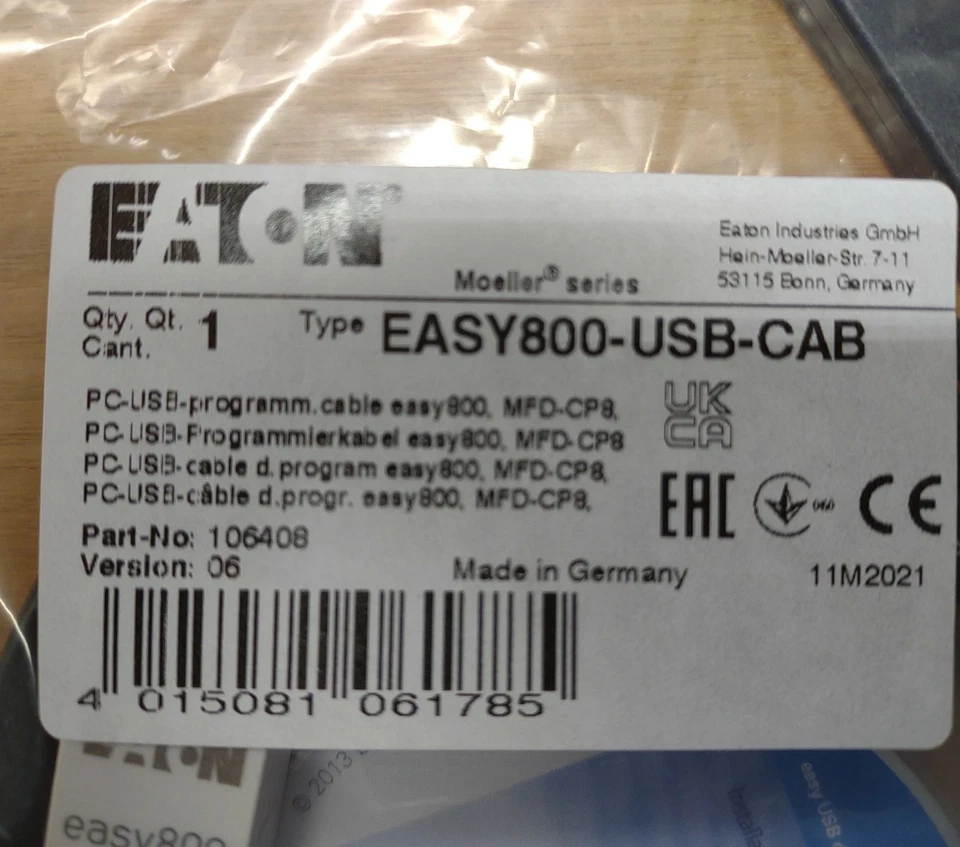new EATON MOELLER EASY800-USB-CAB relay data line DHL SHIPPING - Image 1 of 1