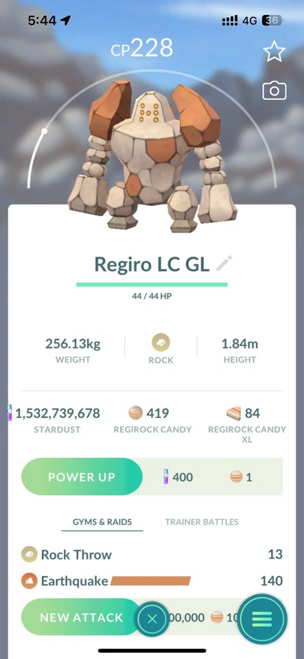 Regirock for Little Cup or Great League ☑️ Pokemon Go - Image 1 of 1