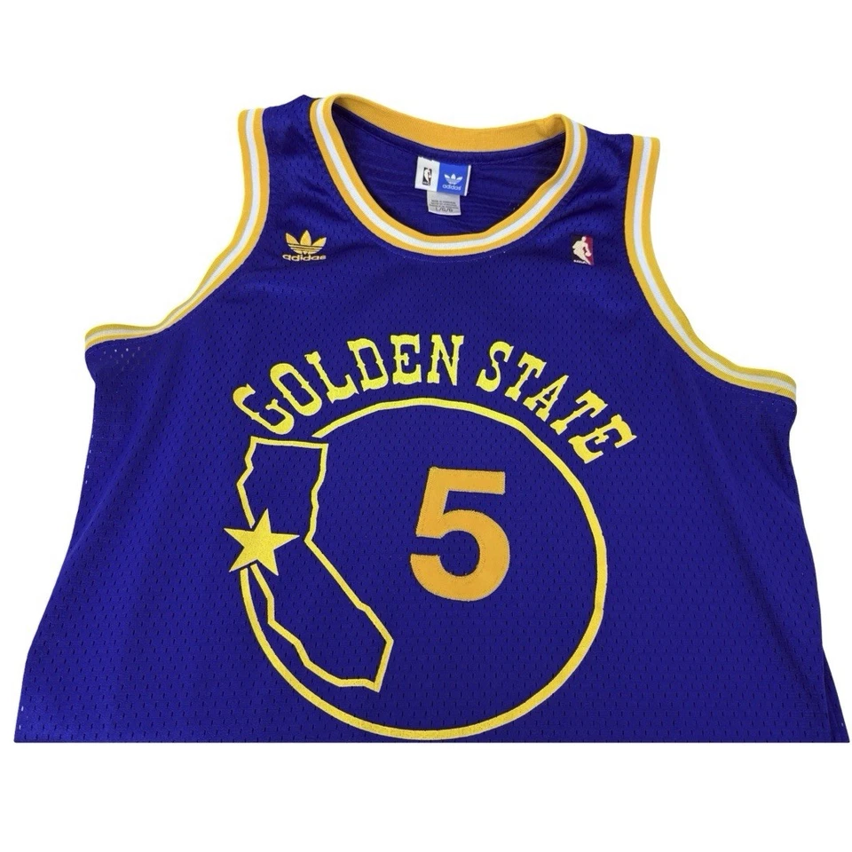 Camiseta Baron Davis Warriors Masculina Grande Azul Adidas Madeira Clássica VINTAGE - Imagem 1 de 4