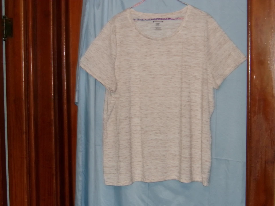 Camisa Mujer Arquitecto Beige y Marrón Manga Corta Talla 3X Foto 1 de 1