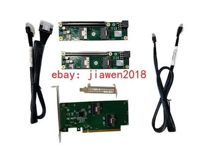 PCI Express x16 to SFF-8654 Adapter 2*PCI-E X8 + 2*Baseplate 2*70CM Cable - Image 1 of 4