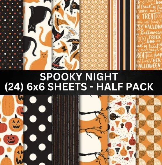 Papel Stampin Up SPOOKY NIGHT Designer Series - (24) 6x6 Shts - All Patterns Inc. Foto 1 de 1