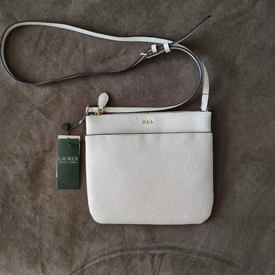 Bolso Bandolera Lauren By Ralph Lauren Marfil Guijarro Imitación Cuero *Leer Descripción Foto 1 de 4