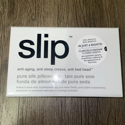SLIP Pure Silk Pillowcase, Queen White 20”x30” Invisible Zipper - New Sealed - Image 1 of 4