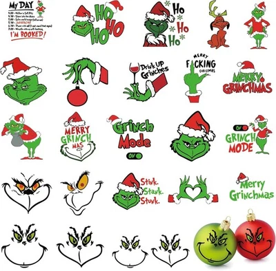 52件装圣诞脸贴纸适用于工艺品摆件小号乙烯基脸部眼间距 — 第 1/4 张图片