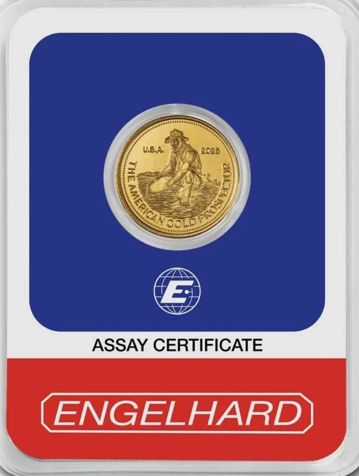 Золотая круглая монета 1/10 унции - 2025 Engelhard Prospector (в TEP) - Изображение 1 из 4