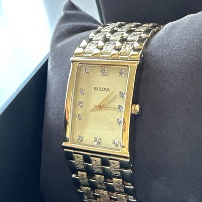 BULOVA Men's Gold-Tone Diamond Stainless Steel Watch - 97F52 - Image 1 of 4