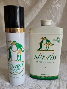 Vintage DJER KISS importierte TALKUMPULVERDOSE & KÖLNNEBEL Behälter KERKOFF - Bild 1 von 6