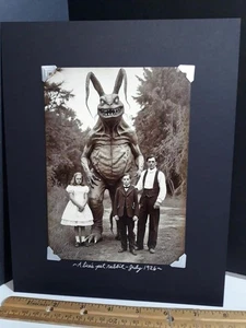 Antique Monster Family Photograph Halloween 5"x7" Strange Alice in Wonderland - Picture 1 of 2