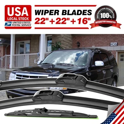 Juego de limpiaparabrisas de 22""/22""/16" OEM para Cadillac Escalade 2002-2006 Foto 1 de 4