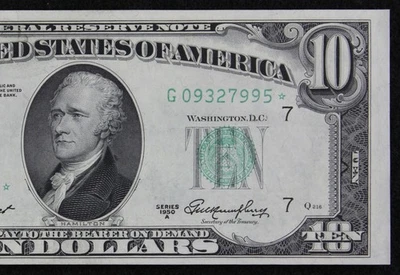 $10 1950A Star CU Federal Reserve Note G09327995* series A, ten dollar, Chicago - Image 1 of 3