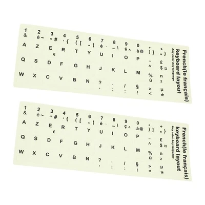  2 PCS Keyboard Alphabet Stickers French Letter Glow Illuminated Letters - Image 1 of 4