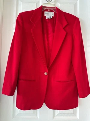 Chaqueta Blazer Roja 100% Lana Pura De Colección Fundamental Things 8P Vacaciones de Navidad Foto 1 de 4