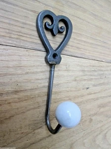 Rustic iron Retro hook hat & coat hook Victorian old style hanger home peg - Picture 1 of 3