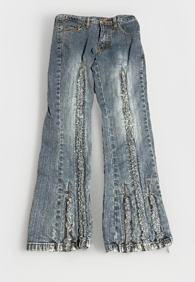Jeans Pepe Jeans London Años 90 Y2k Talla 7 Niñas Acampanados Deshilachados De Colección Foto 1 de 4